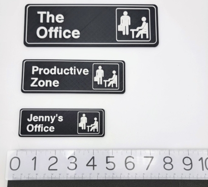 office signs with ruler