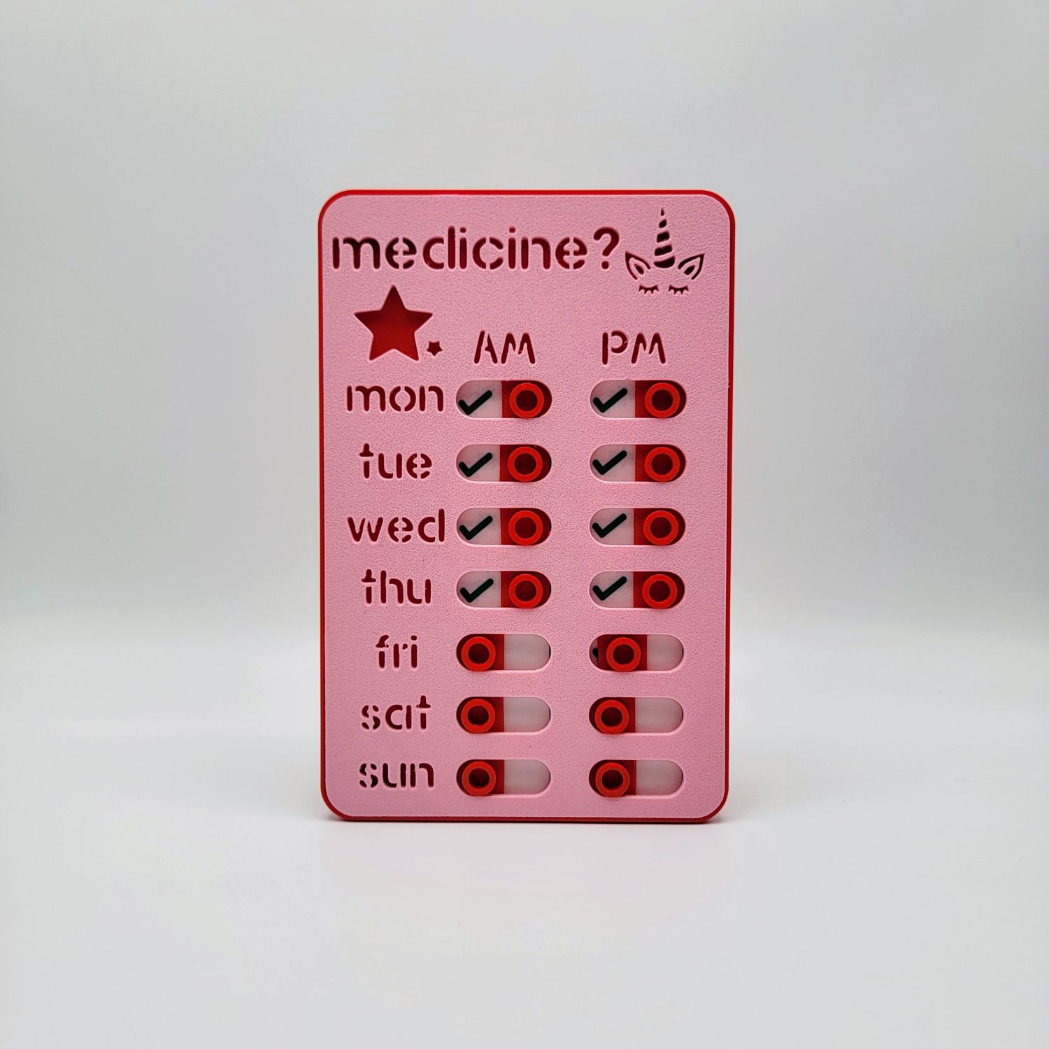 pink medicine in light box plain square